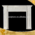 Line-style black stone Marble Fireplace mantel for home decoration